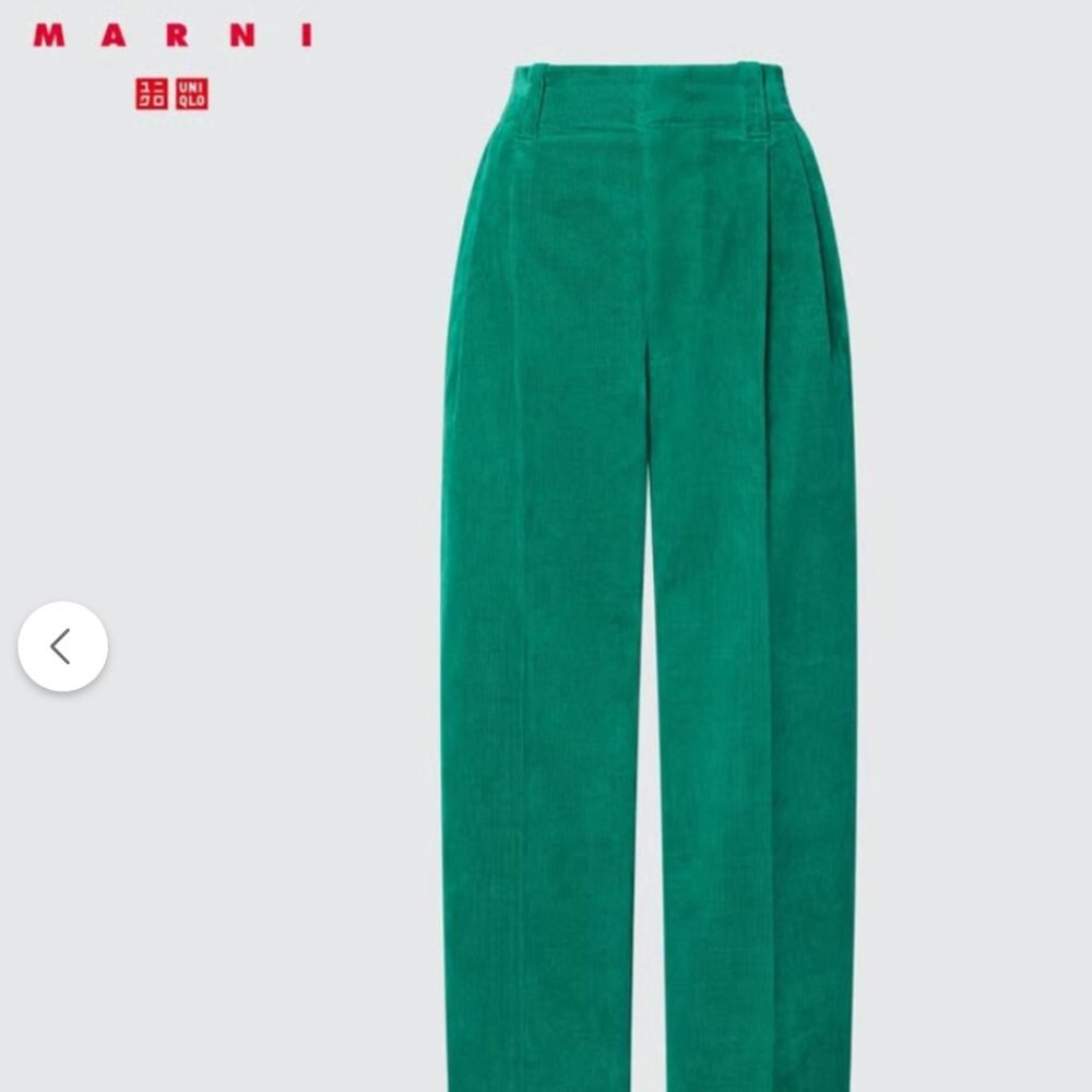 MARNI GREEN CORDUROY PANTS